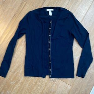 Navy merino wool cardigan